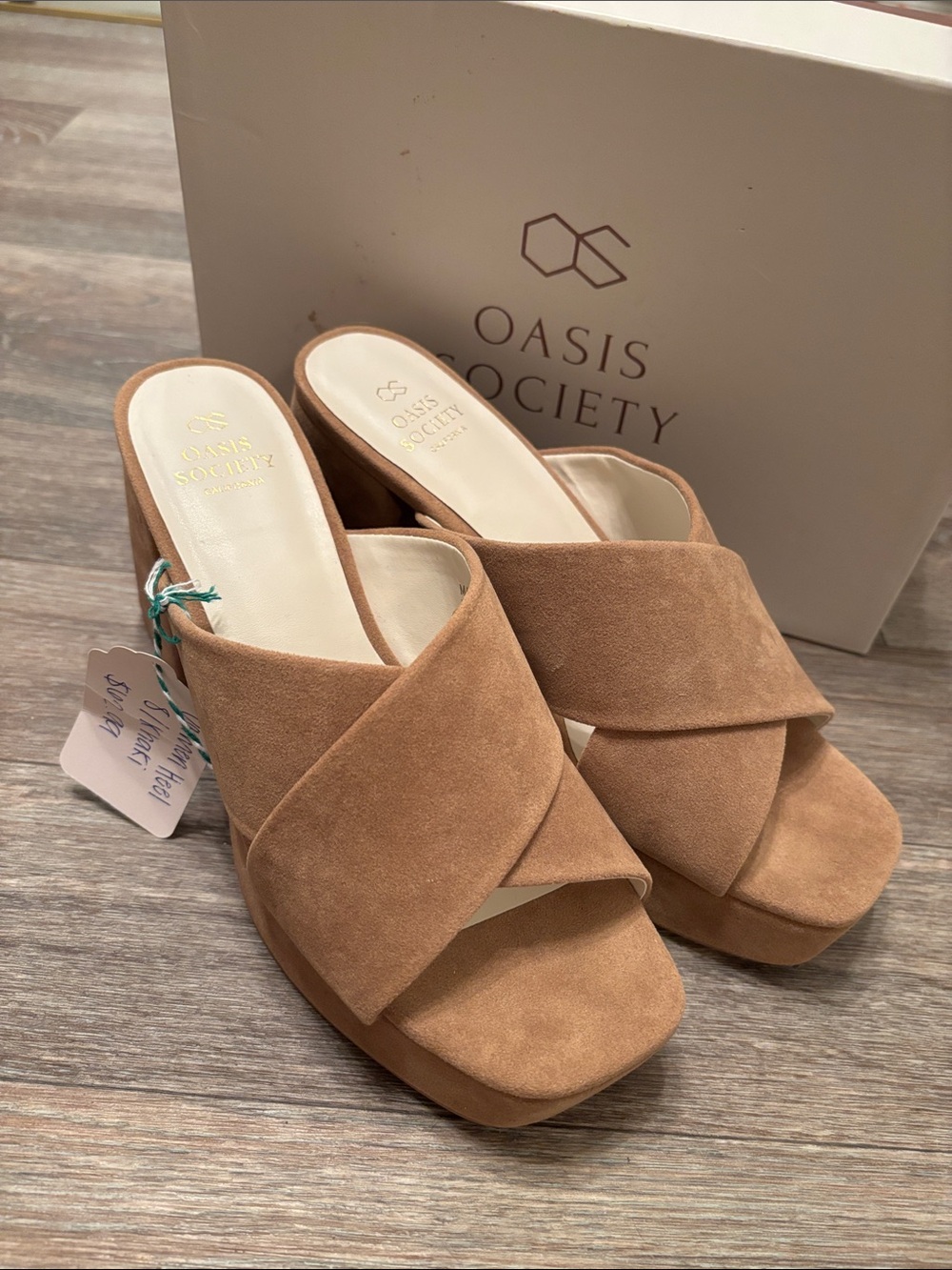 Suede Crisscross Platform Mules